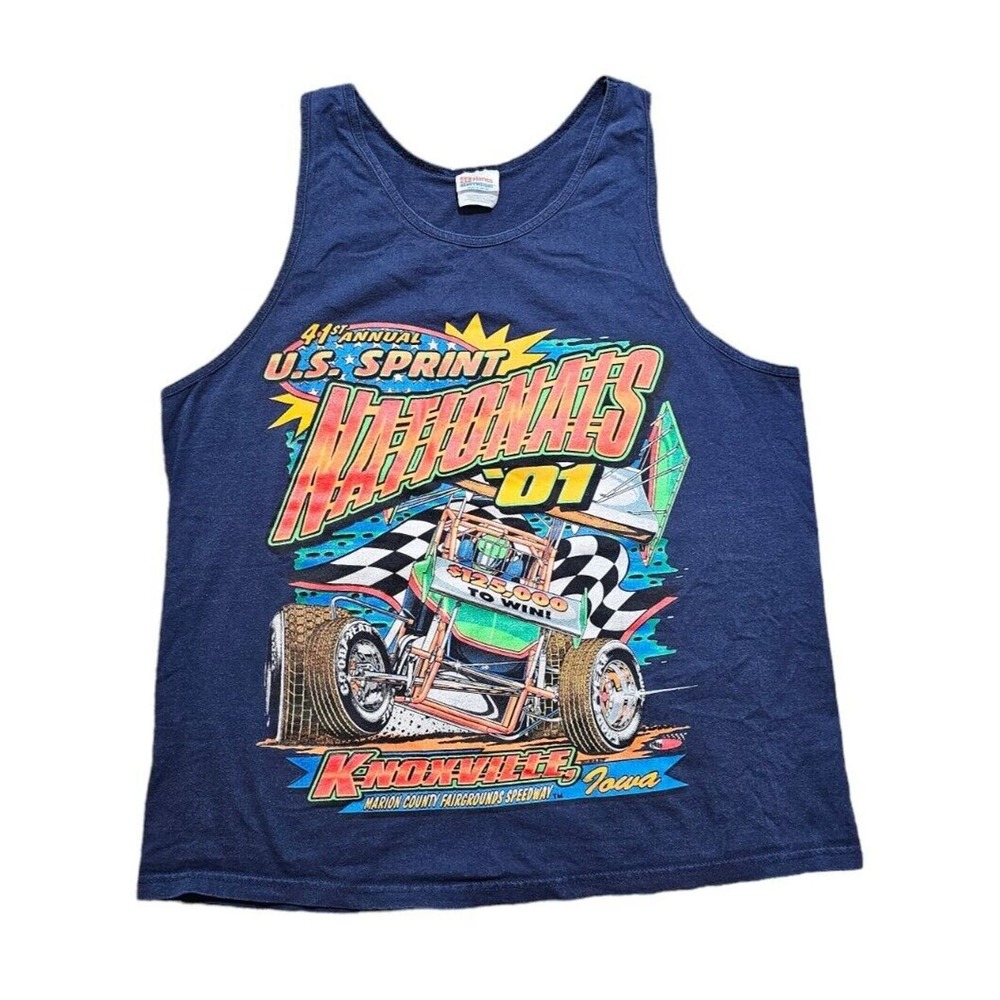 Vintage 2001 Knoxville Nationals Sprint Car Racing T Shirt All Over Print XL